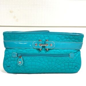 Vera Bradley Quilted Wristlet Clutch Faux Patent